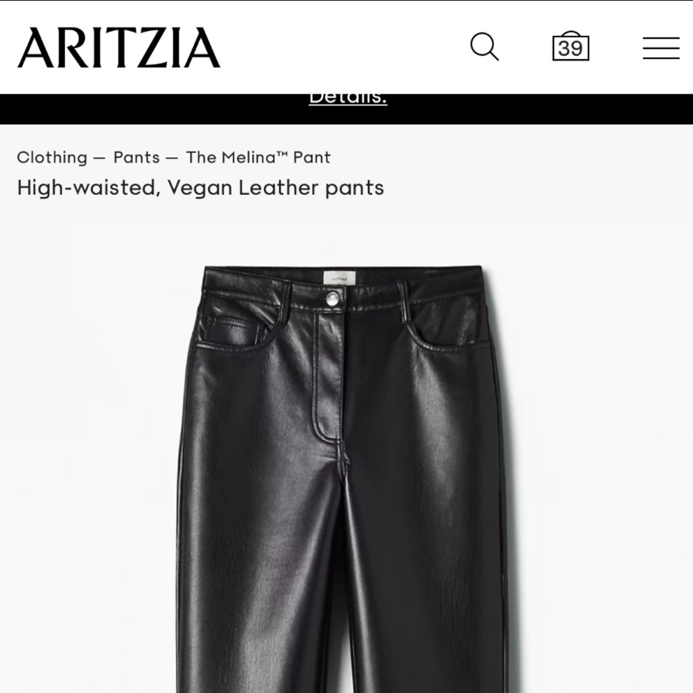 ARITZIA BLACK MELINA PANTS